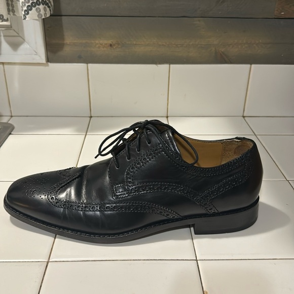 COPY - Cole Haan Air Geraldo Wingtip II 9.5 M Black Calf Dress Shoes No C07680 - Picture 1 of 16